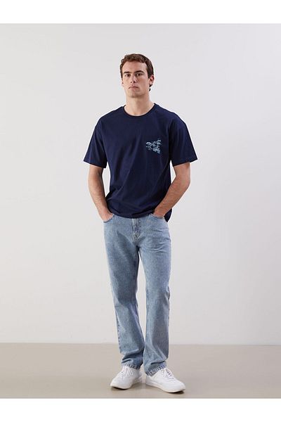 LC Waikiki New Season Crew Neck Printed Combed Cotton Ανδρικό Tisort - S5J867Z8