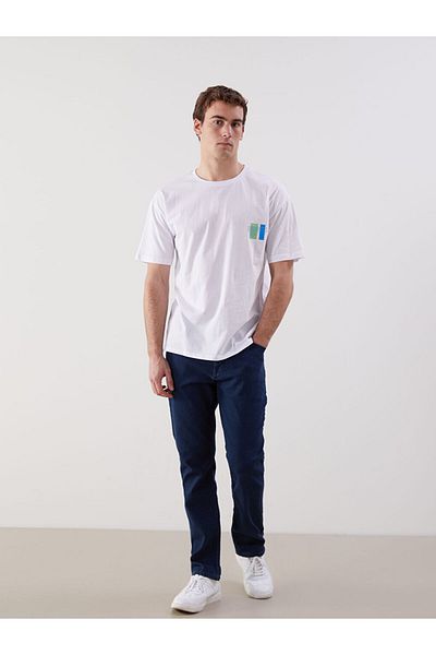 LC Waikiki New Season Crew Neck Short Sleeve Printed Combed Cotton Men's T-Shirt - S5Ji73Z8