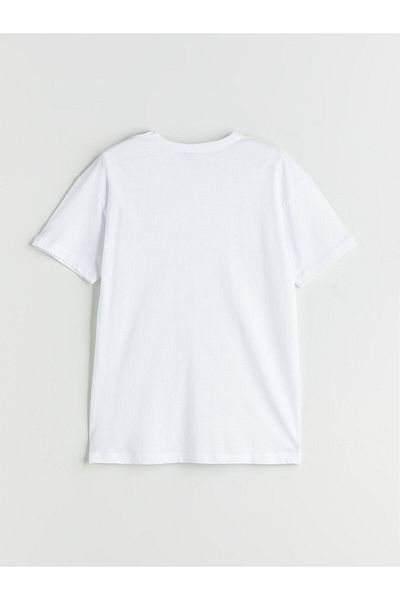 LC Waikiki White Crew Neck Boy's T-Shirt