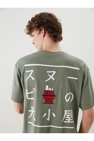 LC Waikiki Crew Neck Short Sleeve Snoopy Printed Men's T-Shirt