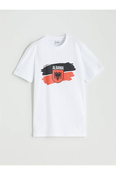 LC Waikiki Crew Neck Albania Printed Boys' T-Shirt