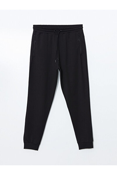 LC Waikiki بنطال رياضي رجالي أسود بقصة ضيقة