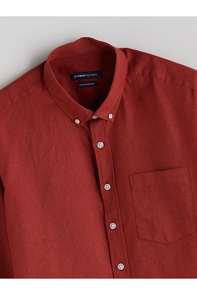 LC Waikiki Regular Fit Long Sleeve Linen Blended Men's Shirt