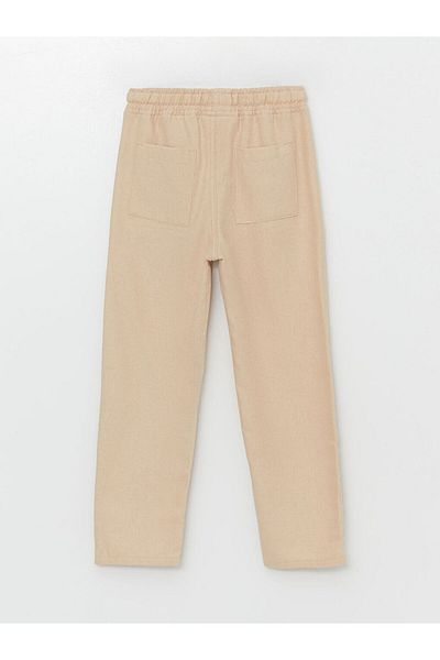 LC Waikiki Linen Blended Boy's Trousers with Elastic Waist