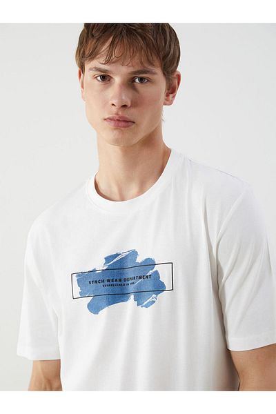 LC Waikiki New Season Crew Neck Printed Combed Cotton Men's T-Shirt - S5Qd54Z8