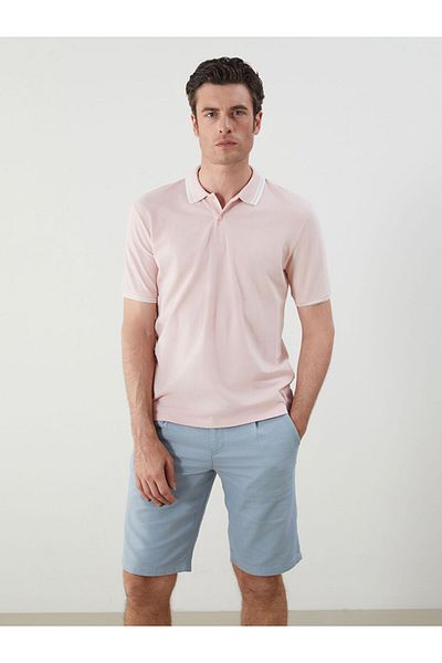 LC Waikiki Polo Neck Short Sleeve Men's Textured T-Shirt