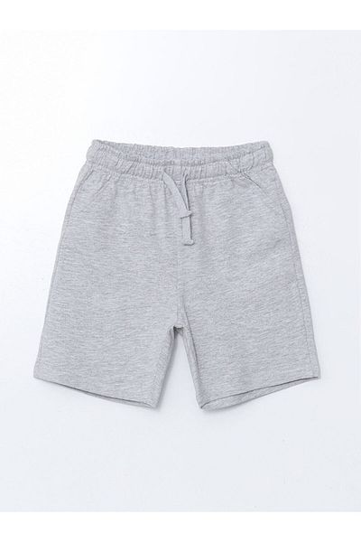 LC Waikiki Gray Melange Boy's Shorts with Elastic Waist