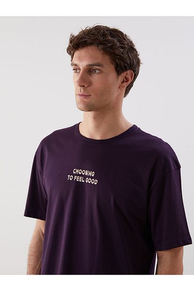 LC Waikiki New Season Crew Neck εμπριμέ χτενισμένο βαμβακερό ανδρικό Tisort - S5K578Z8