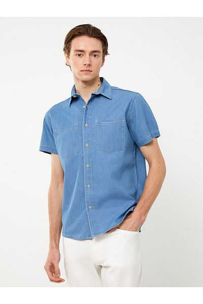 LC Waikiki Comfortable Fit Short Sleeve Men's Jean Shirt