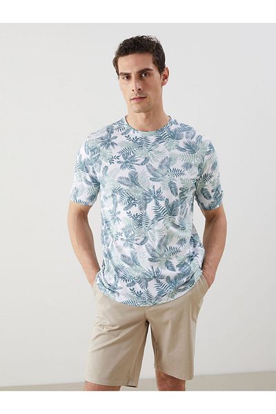 LC Waikiki New Season Crew Neck Pattern Χτενισμένο βαμβακερό ανδρικό Tisort - S5JU49Z8