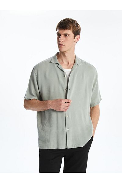 LC Waikiki Regular Fit Short Sleeve Muslin Men's Shirt