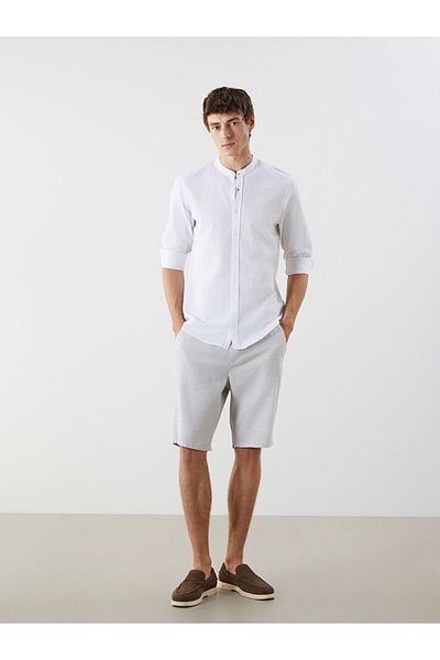 LC Waikiki New Season Regular Fit Long Sleeve Linen Blend Men's Shirt - S5Pv97Z8