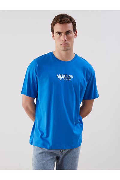 LC Waikiki Tricou pentru bărbați din bumbac pieptănat imprimat cu gât crew sezon nou - S5KB56Z8