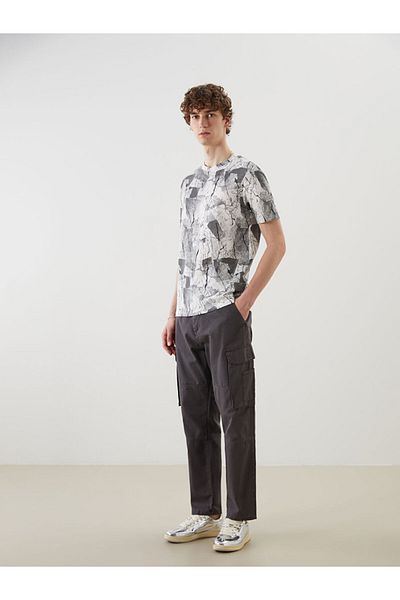 LC Waikiki Ανδρικό μπλουζάκι με μοτίβο με λαιμόκοψη New Season - S5IL25Z8