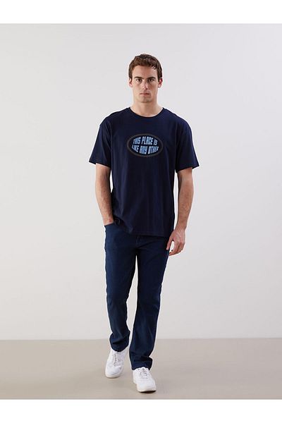 LC Waikiki New Season Crew Neck Printed Combed Cotton Ανδρικό Tisort - S5KU44Z8