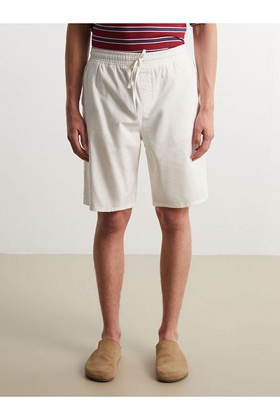 LC Waikiki Xside Ecru Comfortable Fit Gabardine Men's Shorts