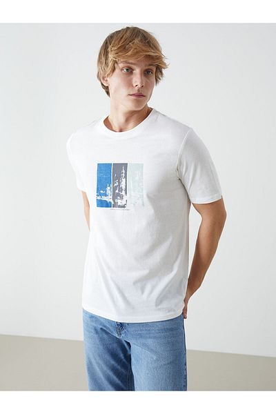 LC Waikiki Crew Neck Printed Combed Cotton Men's T-Shirt