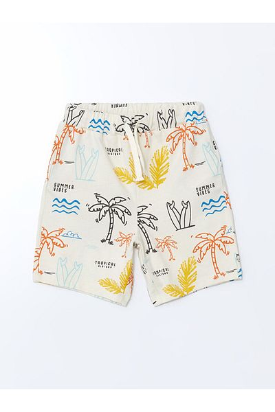 LC Waikiki Printed Boys' Shorts with Elastic Waist