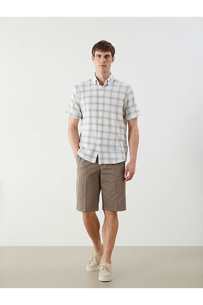 LC Waikiki Regular Fit Short Sleeve Linen Blended Men's Shirt