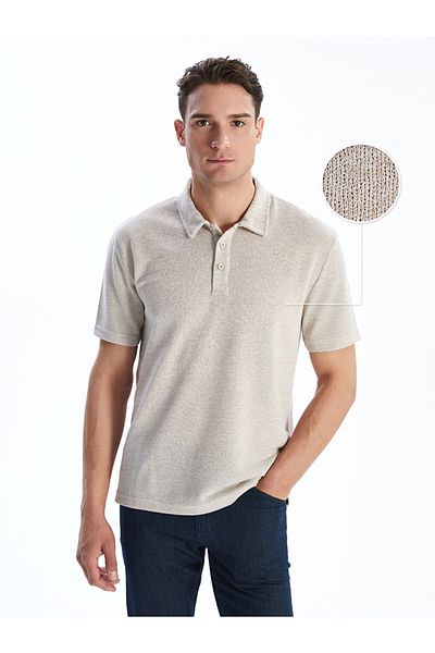 LC Waikiki Polo Neck Men's Textured T-Shirt