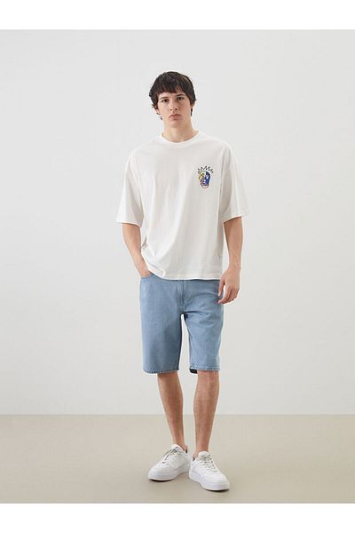 LC Waikiki Crew Neck Printed Combed Cotton Men's T-Shirt