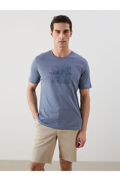 LC Waikiki Crew Neck Printed Combed Cotton Men's T-Shirt