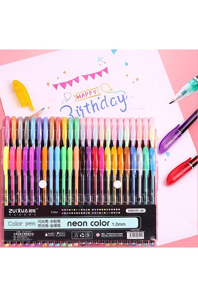 Choice 48Colors 12-48 Colors Highlighter Set Fine Point Marker Pen Art Stationery Supplies for Doodling Scr