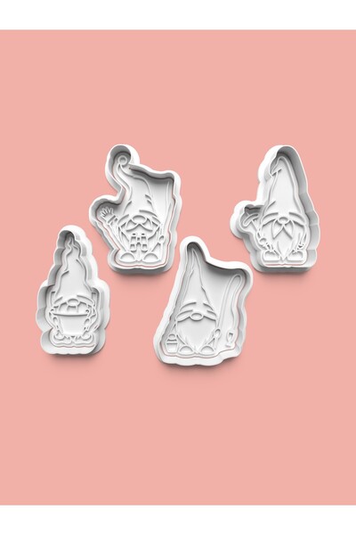 AKTASTORE مجموعة قوالب بسكويت قزم كامبفر وقوالب عجينة السكر مكونة من 4 قطع