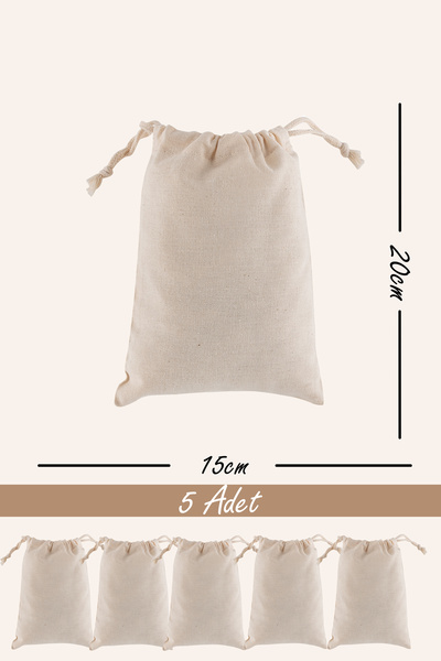 Butik Büzgülü Bez Kese, 15x20 Cm, Saklama Kesesi, Hediyelik Bez Kese | Baskıs...