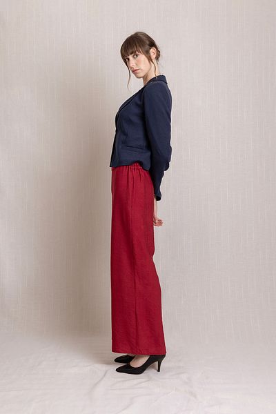 Volanlı Loose Linen Trousers