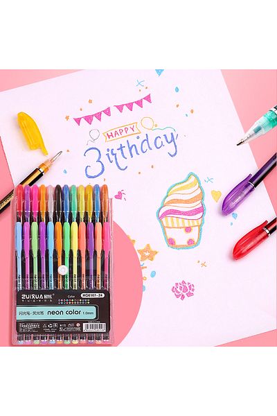 Choice 24colors 12-48 Colors Highlighter Set Fine Point Marker Pen Art Stationery Supplies for Doodling Scr