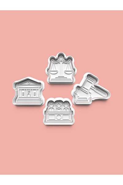 AKTASTORE Hukuk-Adalet Kurabiye Kalıbı Ve Şeker Hamuru Kalıbı 4'lü Set