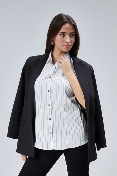 by shirts collection White Dark Navy Striped Stylish Elite Shirt