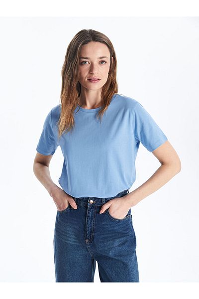 LC Waikiki Blue Crew Neck Women's T-Shirt
