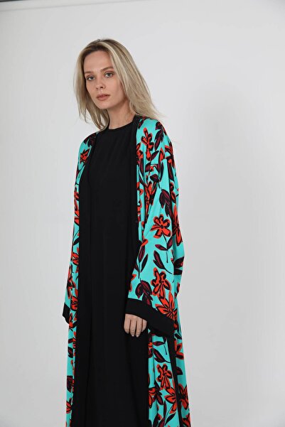 Moonlet Çiçekli Dokuma Oversize Kimono