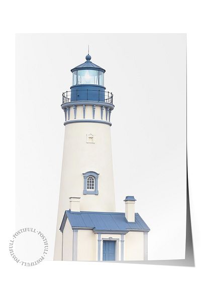 Postifull Frameless Wall Poster, Blue Lighthouse, Photo, White Color Poster, 2025 Summer Selection, No:10948