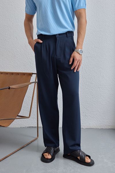 Livio Ferri Durry Men's Double Pleated Baggy Trousers
