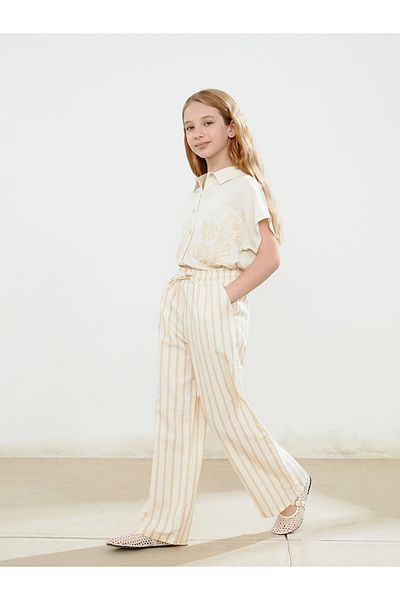 LC Waikiki Elastic Waist Striped Girl's Trousers