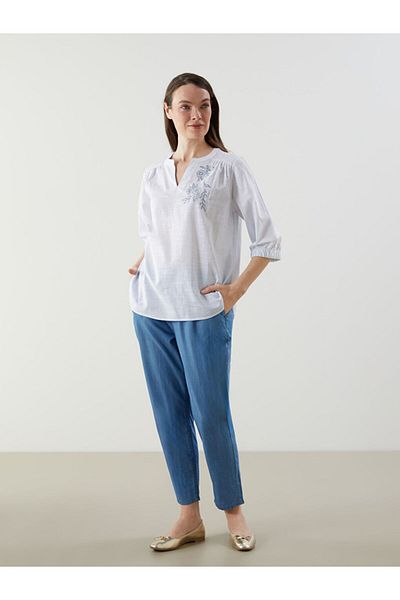 LC Waikiki New Season Elastic Waist Straight Fit Women's Jean Trousers - S5L717Z8