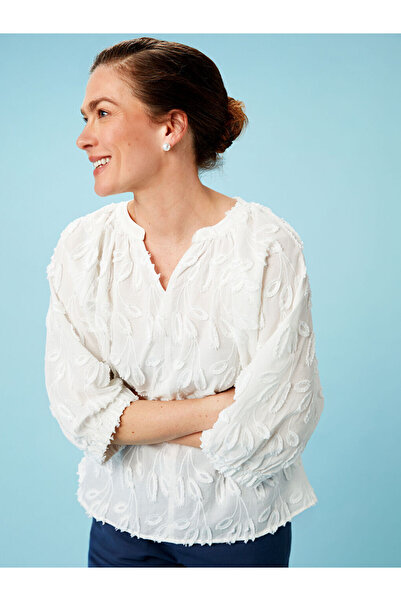 LC Waikiki Bluză de damă albă cu guler brodat