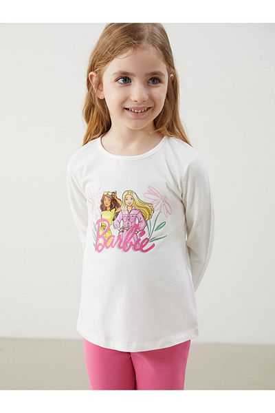 LC Waikiki Barbie Printed Girl's T-Shirt and Leggings 2-Pack