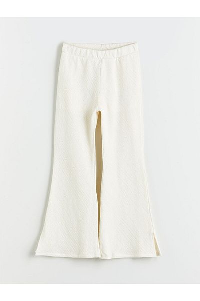 LC Waikiki Ecru Girl's Pants with Elastic Waist