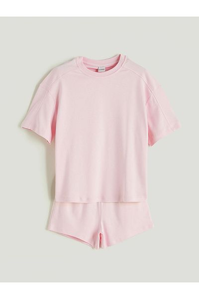 LC Waikiki Crew Neck Girls T-Shirt and Shorts