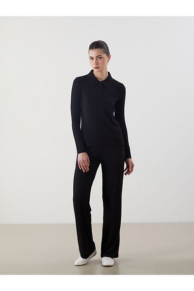 LC Waikiki Pantaloni de damă cu textura cu talie elastică de sezon nou - S5LV73Z8
