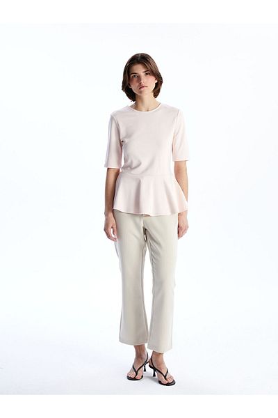 LC Waikiki New Season Crew Neck Peplum Blouse - S5Oo47Z8