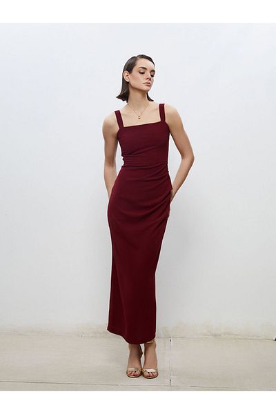 LC Waikiki Lcw Square Neck Crepe Dress