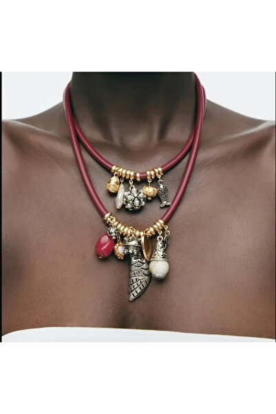 HOSBUTIK New Season 2 Piece Za Necklace