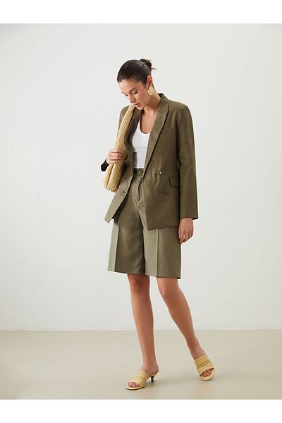 LC Waikiki New Season Linen Women's Blazer Jacket - S5P707Z8