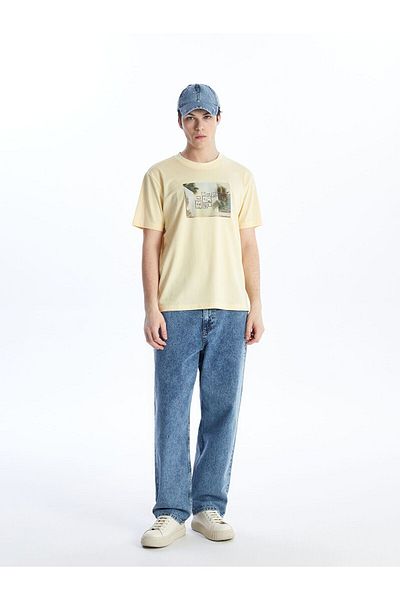 LC Waikiki Crew Neck Short Sleeve Printed Combed Cotton Men's T-Shirt
