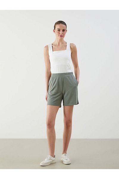 LC Waikiki Pantaloni scurți de damă liliac cu talie elastică
